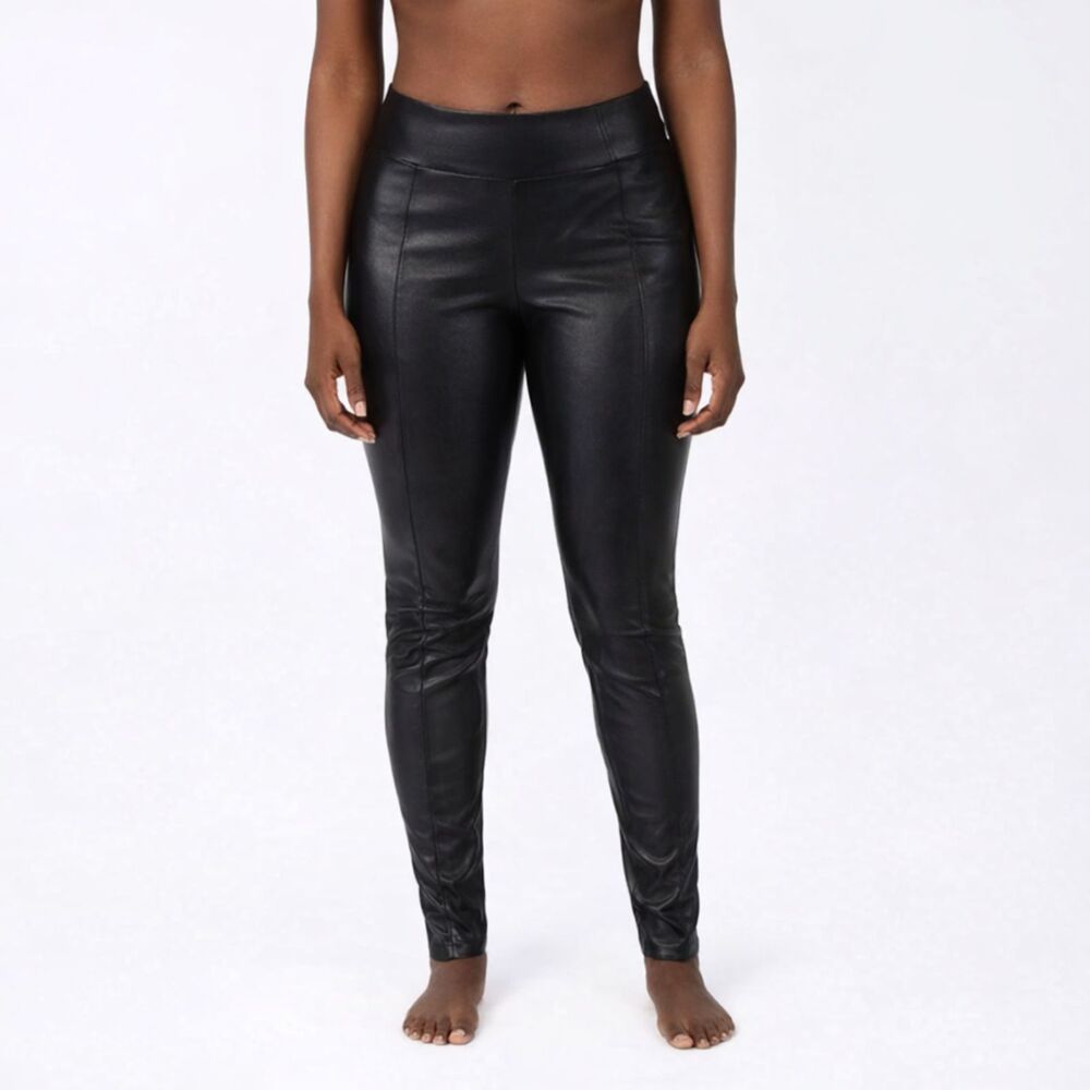 Athleta Delancey Gleam Moto Tight Pants Womens Small Black Stretch Zip Pockets